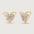Ballet of Heart 14KT Pure Gold & Diamond Stud Earrings,,hi-res view 4