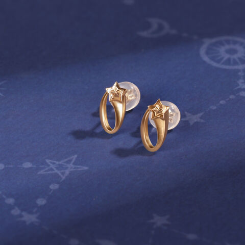 Luminous Path 14KT Shooting Star Stud Earring