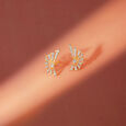 Solar Slice Diamond Stud Earrings,,hi-res view 1