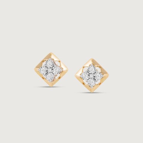 Arch Gleam Diamond Stud Earrings