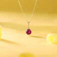 Structured Sleek Ruby Gold Pendant,,hi-res view 1