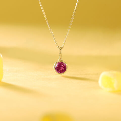 Structured Sleek Ruby Gold Pendant