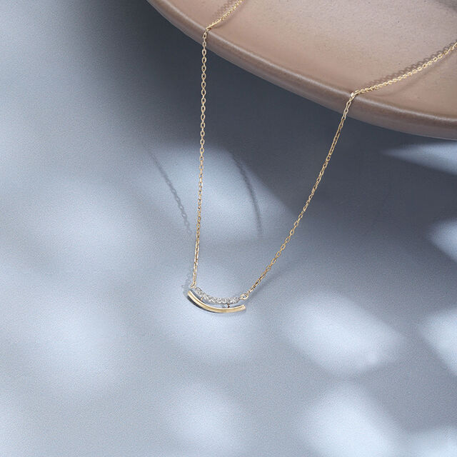 Curved Spark Diamond Necklace,,hi-res image number null