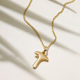 Letter Perfect 'T' Gold Pendant,,hi-res view 2