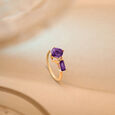 Sovereign Sparkle 14KT Amethyst  Finger Ring,,hi-res view 1