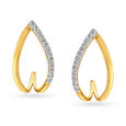 14KT Yellow Gold Diamond Hoop Earrings,,hi-res view 1