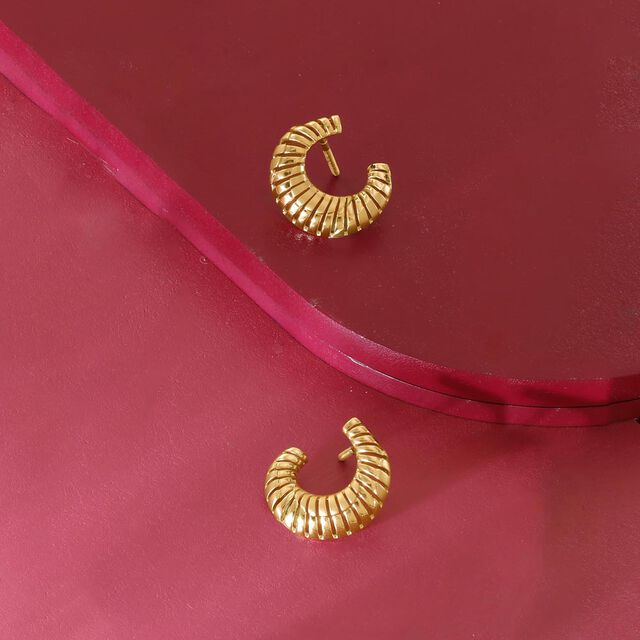 Bold Radiance Gold Stud Earrings,,hi-res image number null