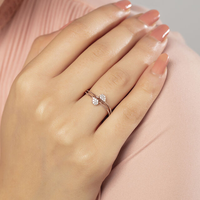 Petite Elegance Gold & Diamond Finger Ring,,hi-res image number null