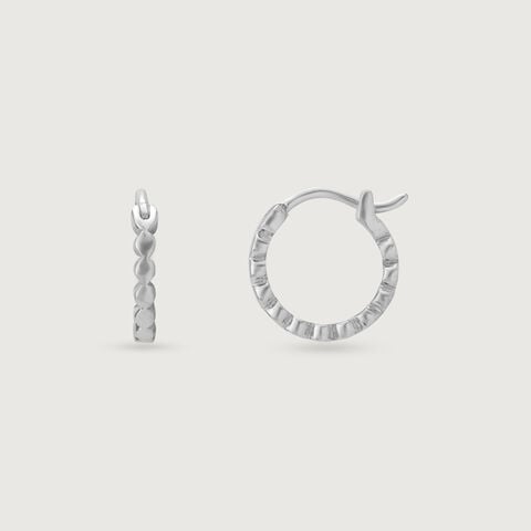 Sculpted Gleam Silver Hoop Earrings