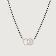 Hexagonal Glow Gold and Diamond Mangalsutra,,hi-res view 3