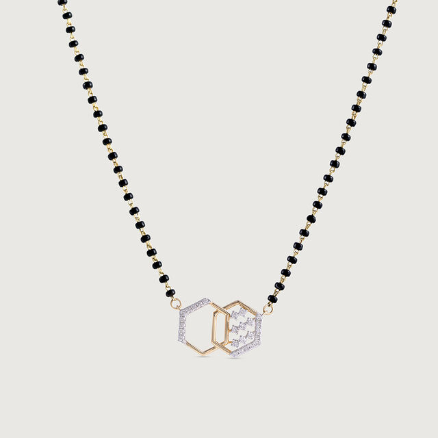 Hexagonal Glow Gold and Diamond Mangalsutra,,hi-res image number null