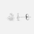 Quirky Duck Silver Stud Earrings,,hi-res view 4