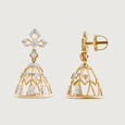 Lippan Splendour Gold & Diamond Jhumka,,hi-res view 4