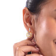 Oceanic Vibes Gold & Diamond Drop Earrings,,hi-res view 2