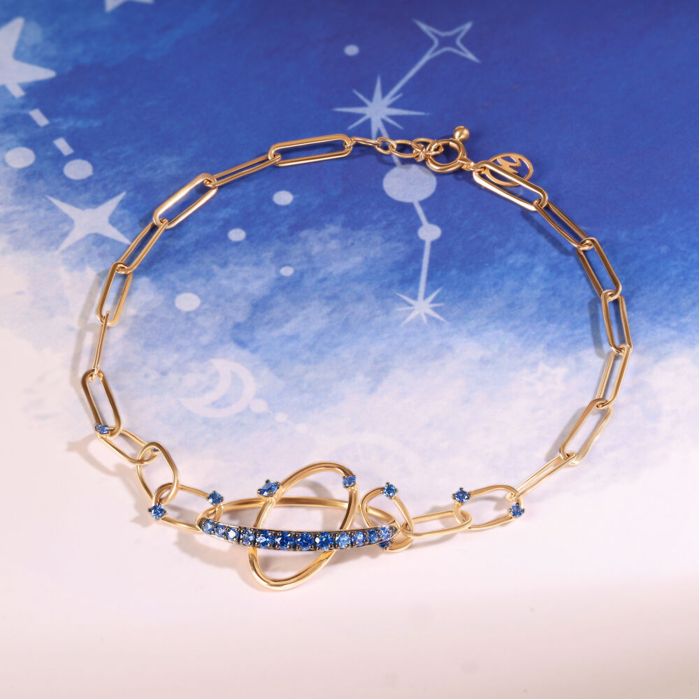 Buy Blue Sapphire Orbit 14KT Bracelet Online Mia by Tanishq