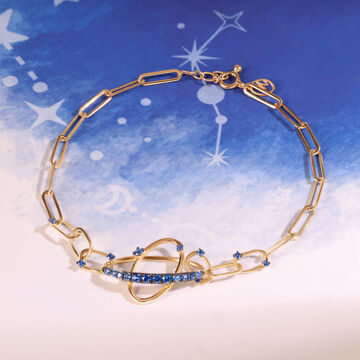 Blue Sapphire Orbit 14KT Bracelet