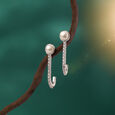 Glow Line Silver Hoop Earrings,,hi-res view 1