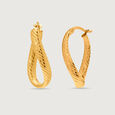 Spiral Glow 18KT Gold Hoop Earrings,,hi-res view 4