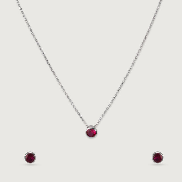 Playful Pretty Silver Earrings and Necklace Set,,hi-res image number null
