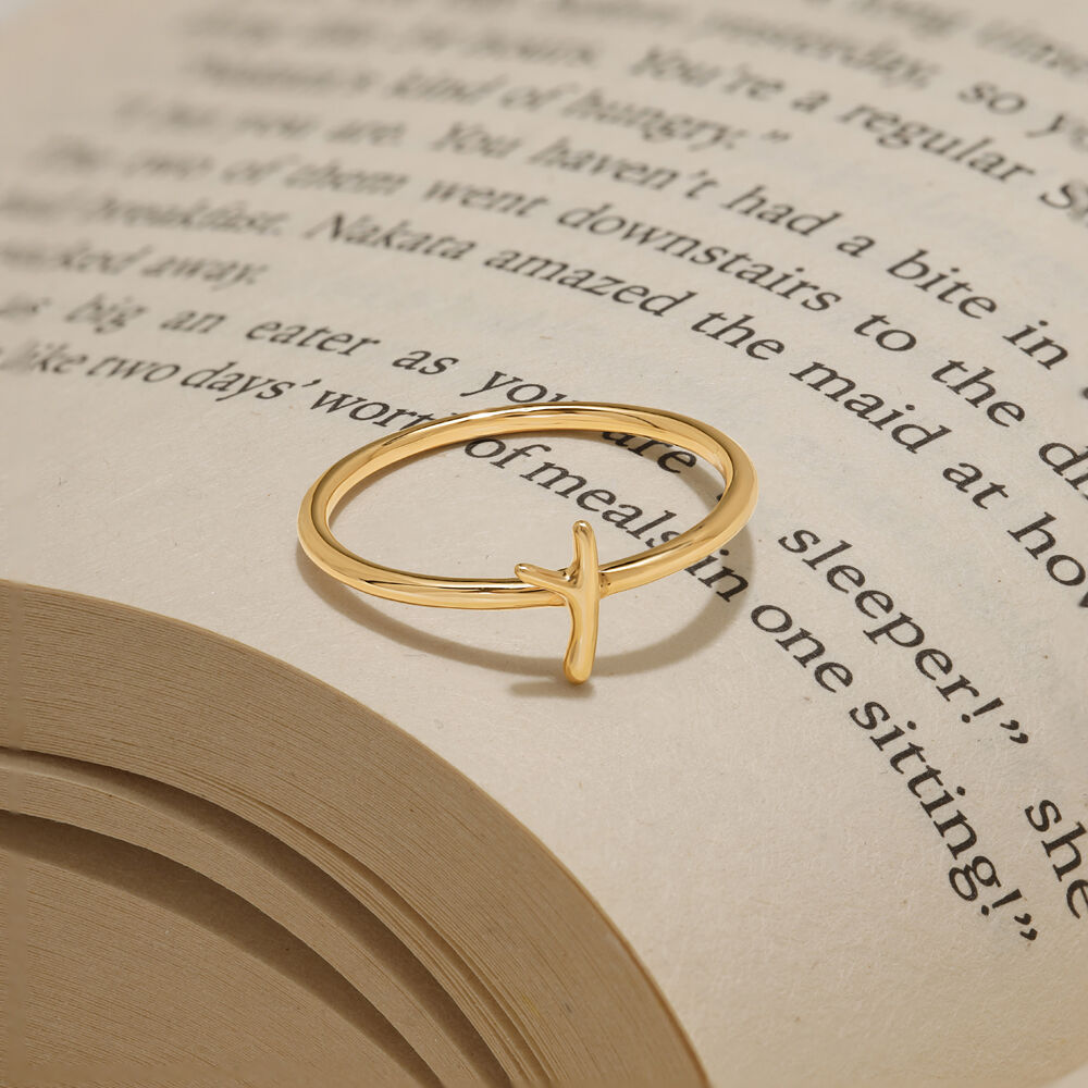 Y letter discount gold ring
