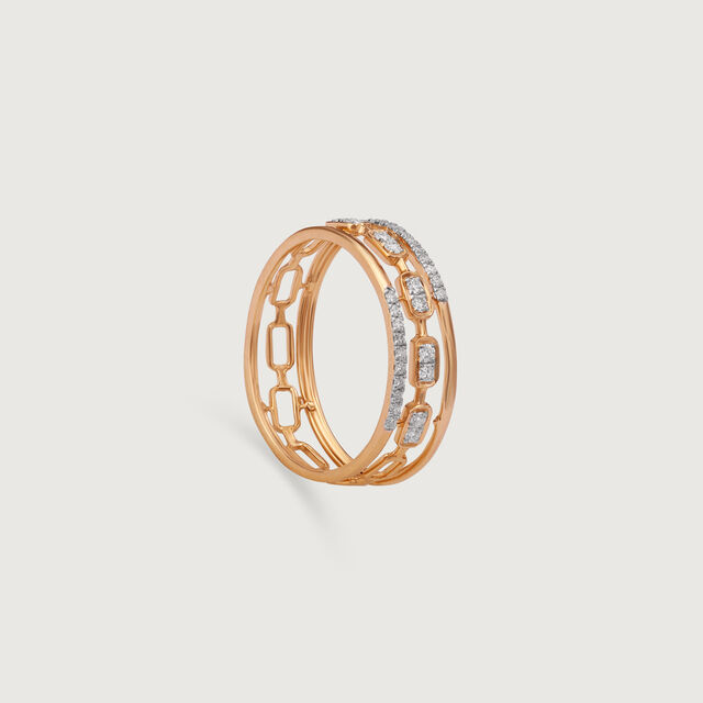 Luxe Link Gold & Diamond Ring,,hi-res image number null