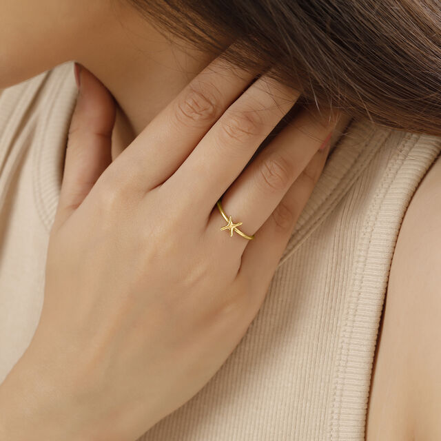 Letter X 14KT Yellow Gold Initial Ring,,hi-res image number null