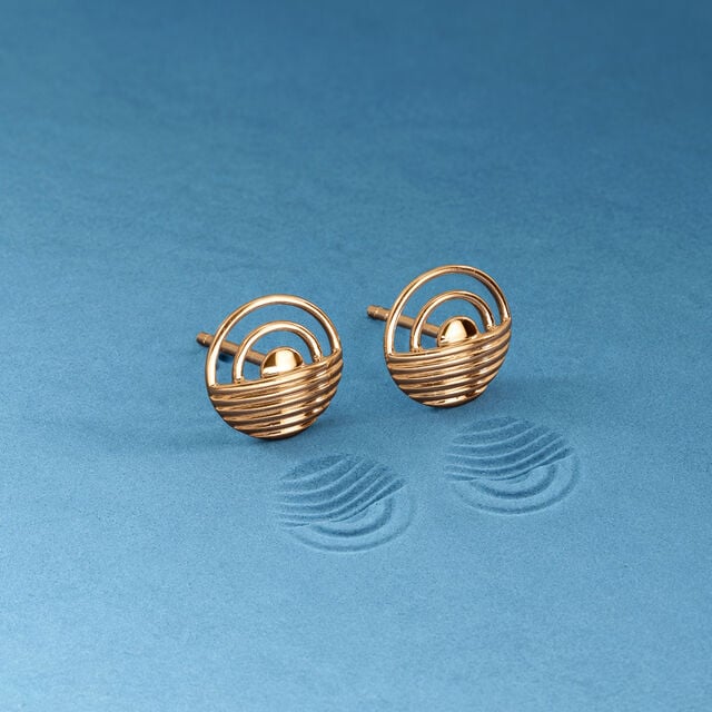 Radiant Concentric Gold Stud Earrings,,hi-res image number null