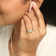 Golden Glow Silver Finger Ring,,hi-res view 2