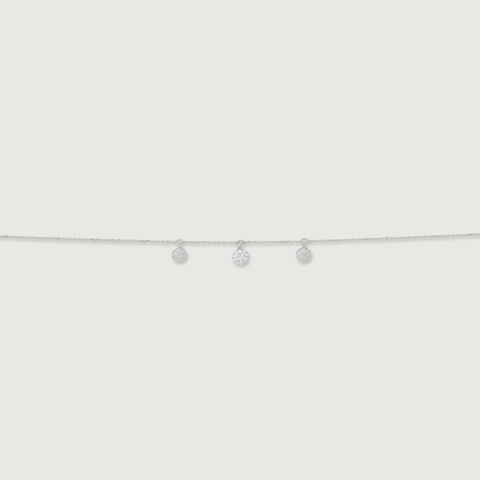 Sparkling Droplet Silver Anklet