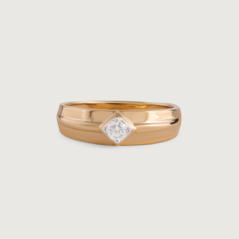 Edgy Angles Gold & Diamond Ring for Men