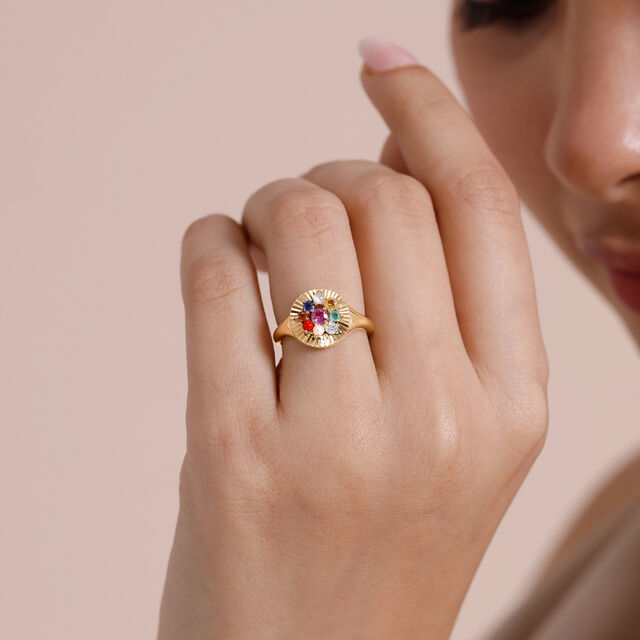 Glowing Navaratna Diamond Ring,,hi-res image number null