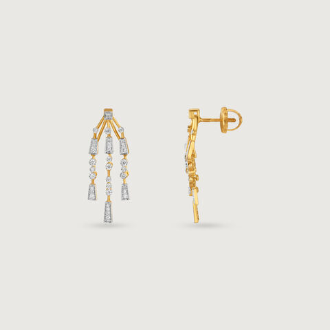 Radiant Cascade Diamond Drop Earrings