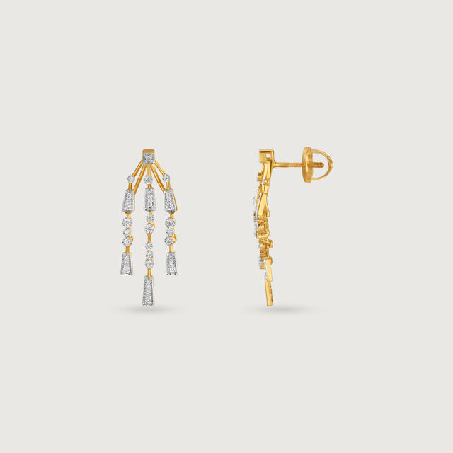 Radiant Cascade Diamond Drop Earrings,,hi-res image number null