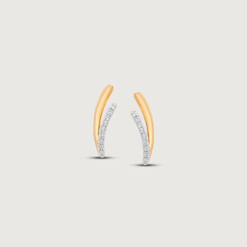 Soft Curve Diamond Stud Earrings