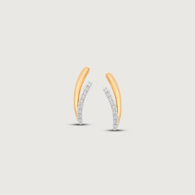 Soft Curve Diamond Stud Earrings,,hi-res image number null