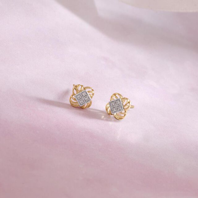 Twirling Grace Diamond Stud Earrings,,hi-res image number null