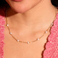 Lustrous Knot Pearl & Gold Chain,,hi-res view 2
