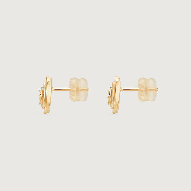 Serene Ripple Gold Stud Earrings,,hi-res image number null