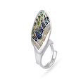 Silver Ring For Women In Single Wing Design Embellished With Multi-Coloured Mother Of Pearls,,hi-res view 1