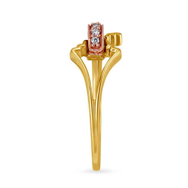 14kt Yellow and Rose Gold Diamond Finger Ring With Rose Gold Plating,,hi-res image number null