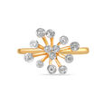 14KT Yellow Gold Sparkling Petals Diamond Finger Ring,,hi-res view 2