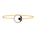 18 KT Yellow Gold Gleaming Circle Diamond and Onyx Bangle,,hi-res view 2