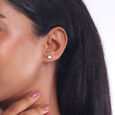 Playful Bloom Silver Earrings,,hi-res view 2