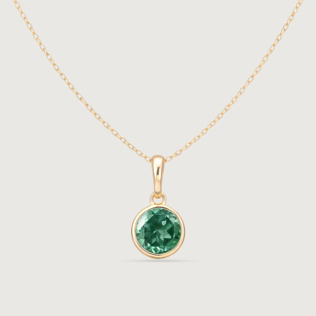 Sleek Contemporary Emerald Gold Pendant,,hi-res image number null