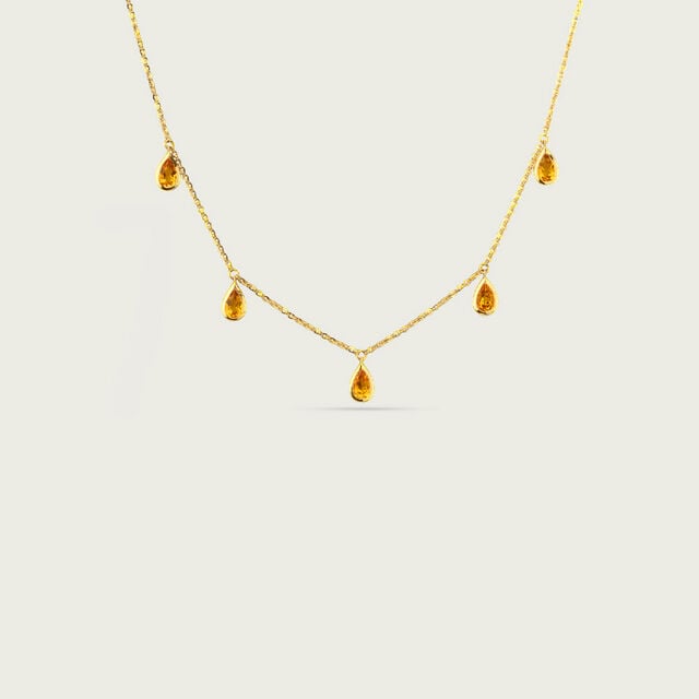 Warm Radiant Dark Citrine Gold Necklace,,hi-res image number null