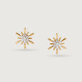 Diamond Gilded Galaxy 14KT Yellow Gold Stud Earrings,,hi-res view 3
