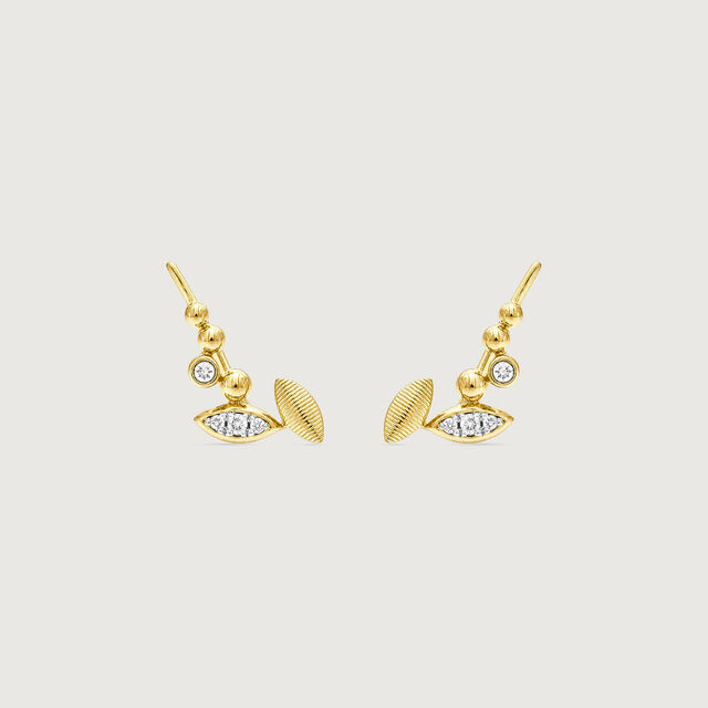 Playful Leaf Diamond Ear Cuff,,hi-res image number null