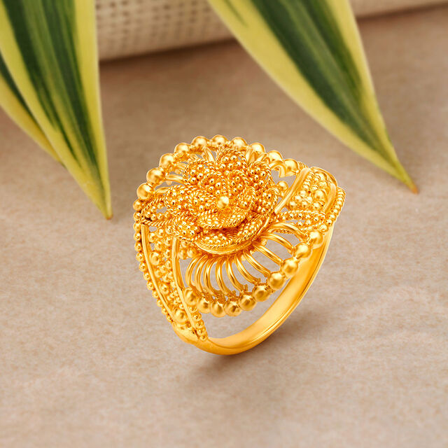 Small Flower Gold Ring Design Oscar Massin Lace Flower Ring