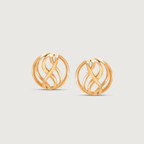 Graceful Swirl Gold Stud Earrings