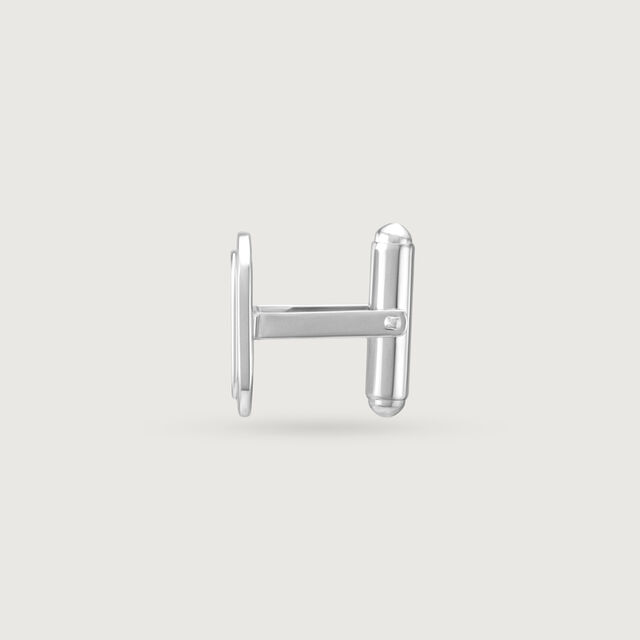 Oval Line Silver Cufflinks,,hi-res image number null